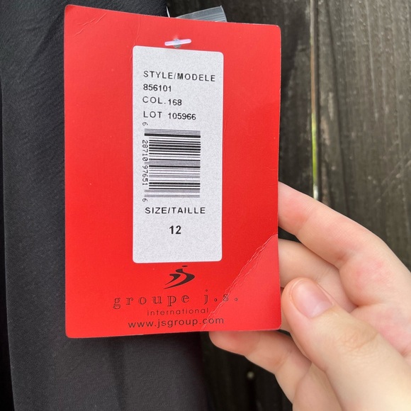 JS Collection Black and Cream Pearl Beaded Full length Gown - Picture 5 of 13